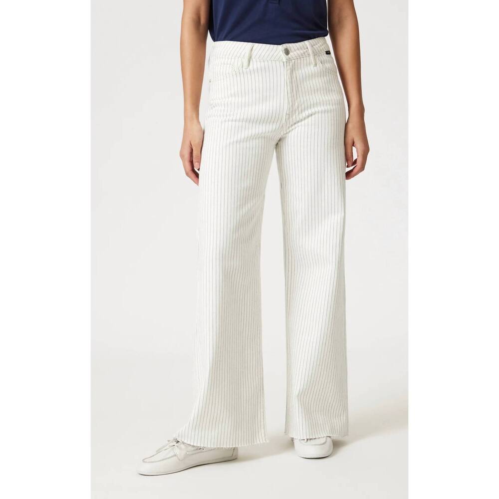 NEW MAVI paloma mid rise stripe jeans in off-white